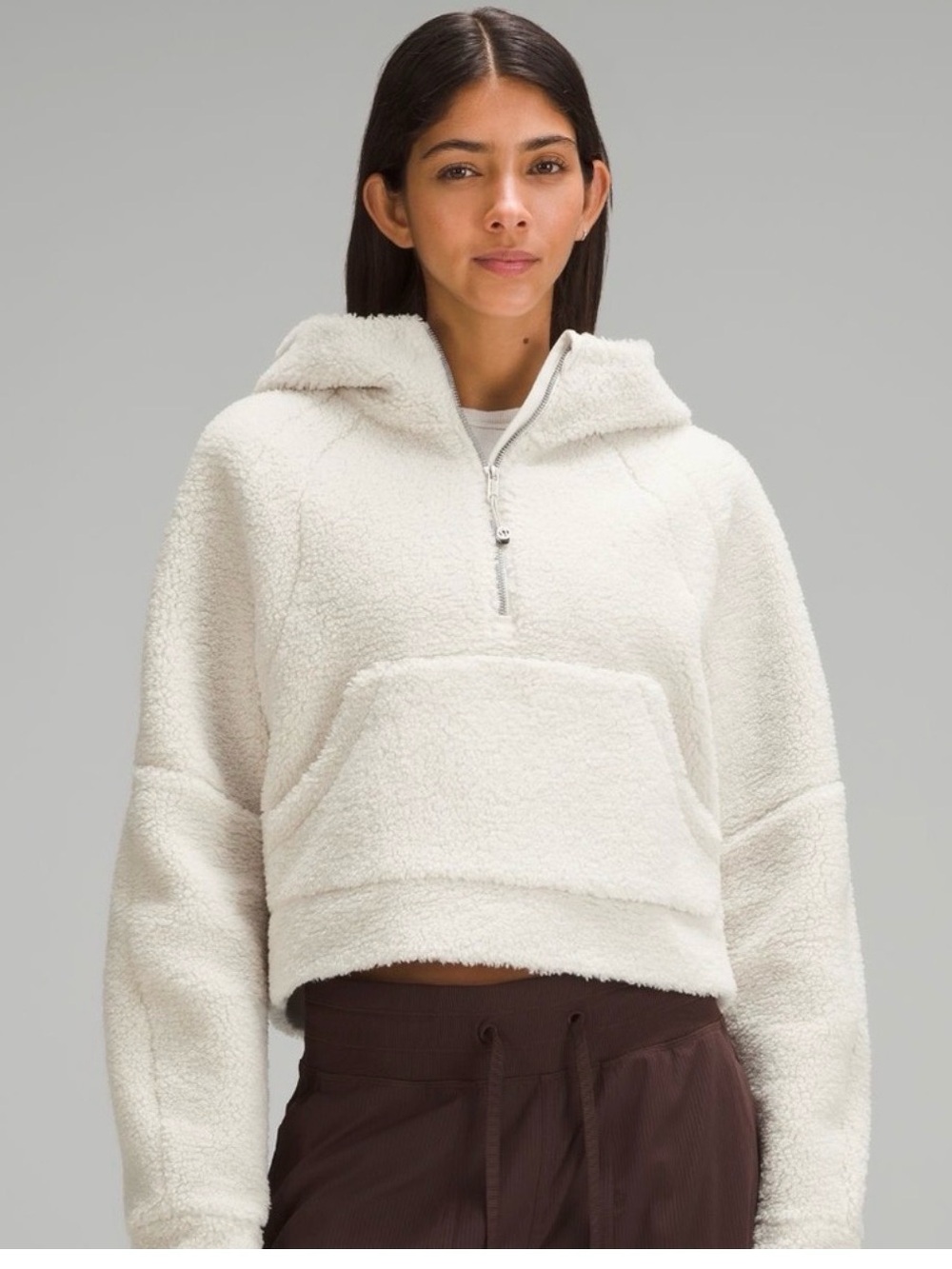 Lululemon Oversized Half Zip Cropped Scuba Sherpa, size XL/XXL